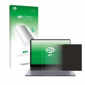 Parte frontal de un envase de producto con el logotipo de la marca upscreen. Al lado se muestra el dispositivo Samsung Galaxy 