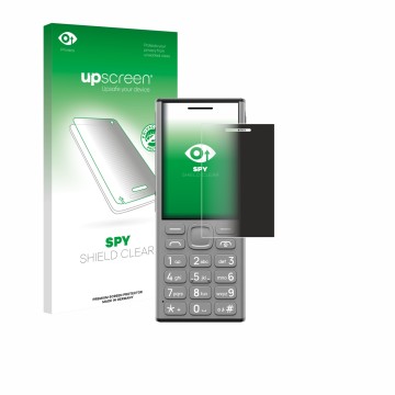 Parte frontale di una confezione del prodotto con il logo del marchio upscreen. Accanto è raffigurato il dispositivo Nokia 130