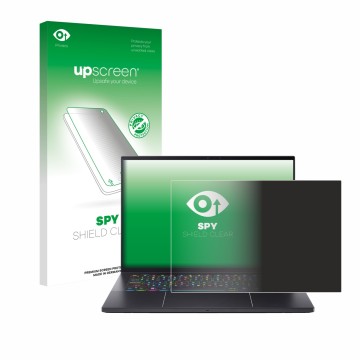 Face avant d’un emballage produit avec le logo de la marque upscreen. À côté, l’appareil Acer Predator Triton 14 AI est représ