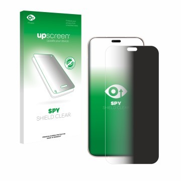 Parte frontal de un envase de producto con el logotipo de la marca upscreen. Al lado se muestra el dispositivo Honor 600 Lite 