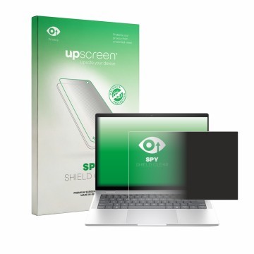 Face avant d’un emballage produit avec le logo de la marque upscreen. À côté, l’appareil HP EliteBook X G1i 14