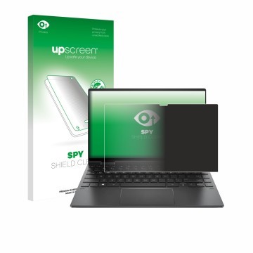 Front side of a product packaging with the brand logo upscreen. Next to it is the device HP Envy x360 Convertible 15,6
