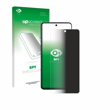 Parte frontale di una confezione del prodotto con il logo del marchio upscreen. Accanto è raffigurato il dispositivo Vivo V60 