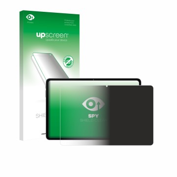 Parte frontal de un envase de producto con el logotipo de la marca upscreen. Al lado se muestra el dispositivo Alldocube iPlay