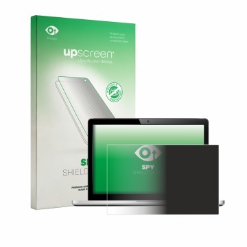 Parte frontal de un envase de producto con el logotipo de la marca upscreen. Al lado se muestra el dispositivo con su protecto