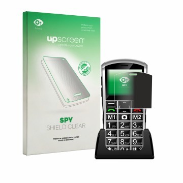 Vorderseite einer Produktverpackung mit dem Markenlogo upscreen. Daneben ist das Gerät Artfone A400 Pro 4G mit dem zugehörigen