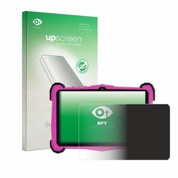 Parte frontal de un envase de producto con el logotipo de la marca upscreen. Al lado se muestra el dispositivo EagleSoar E_764