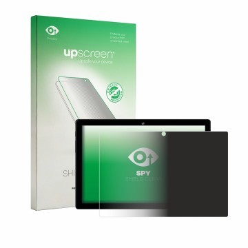 Parte frontal de un envase de producto con el logotipo de la marca upscreen. Al lado se muestra el dispositivo Crelander T40 1
