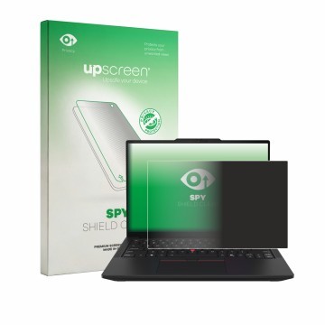 Front side of a product packaging with the brand logo upscreen. Next to it is the device Lenovo ThinkPad T14 Gen 7 shown with 