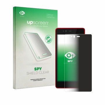 Parte frontale di una confezione del prodotto con il logo del marchio upscreen. Accanto è raffigurato il dispositivo Fujitsu A