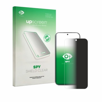 Parte frontale di una confezione del prodotto con il logo del marchio upscreen. Accanto è raffigurato il dispositivo Honor 600