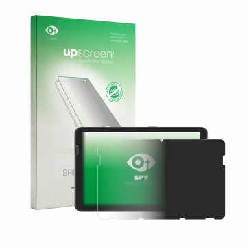 Parte frontale di una confezione del prodotto con il logo del marchio upscreen. Accanto è raffigurato il dispositivo Zebra ET4