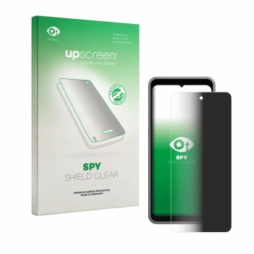 Parte frontale di una confezione del prodotto con il logo del marchio upscreen. Accanto è raffigurato il dispositivo ingenico 