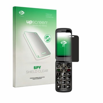 Vorderseite einer Produktverpackung mit dem Markenlogo upscreen. Daneben ist das Gerät Guwet G739 mit dem zugehörigen Displays