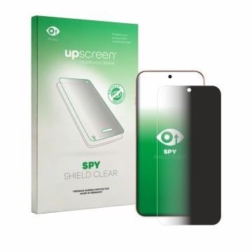 Parte frontale di una confezione del prodotto con il logo del marchio upscreen. Accanto è raffigurato il dispositivo Oppo Find