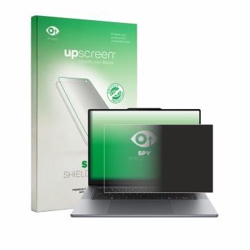 Face avant d’un emballage produit avec le logo de la marque upscreen. À côté, l’appareil Lenovo Yoga Pro 7i Gen 11 Aura Editio