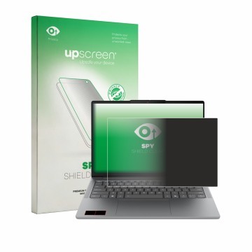 Face avant d’un emballage produit avec le logo de la marque upscreen. À côté, l’appareil Lenovo IdeaPad Slim 5i Gen 11 14