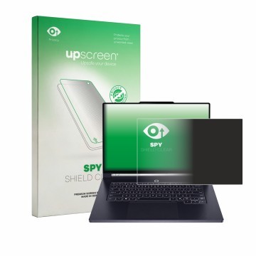 Parte frontal de un envase de producto con el logotipo de la marca upscreen. Al lado se muestra el dispositivo Lenovo Legion 7