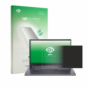 Parte frontale di una confezione del prodotto con il logo del marchio upscreen. Accanto è raffigurato il dispositivo Acer Aspi