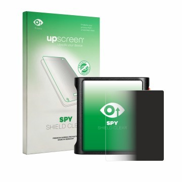 Vorderseite einer Produktverpackung mit dem Markenlogo upscreen. Daneben ist das Gerät Shanling M0 Pura mit dem zugehörigen Di
