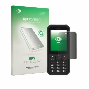 Vorderseite einer Produktverpackung mit dem Markenlogo upscreen. Daneben ist das Gerät AGM M11 mit dem zugehörigen Displayschu