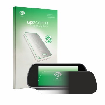 Vorderseite einer Produktverpackung mit dem Markenlogo upscreen. Daneben ist das Gerät Falcon Mirror Monitor FN-MWCS-M7-R mit 