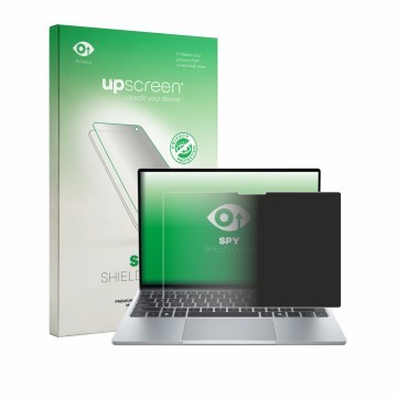 Vorderseite einer Produktverpackung mit dem Markenlogo upscreen. Daneben ist das Gerät Dell XPS 13 DX13260 2026 mit dem zugehö