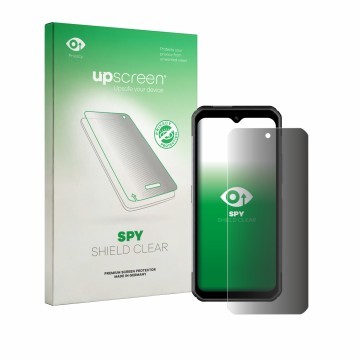Face avant d’un emballage produit avec le logo de la marque upscreen. À côté, l’appareil Pax A6630 est représenté avec la prot