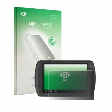 Face avant d’un emballage produit avec le logo de la marque upscreen. À côté, l’appareil Zebra ET1 est représenté avec la prot