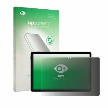Parte frontal de un envase de producto con el logotipo de la marca upscreen. Al lado se muestra el dispositivo POCKAM P11 11