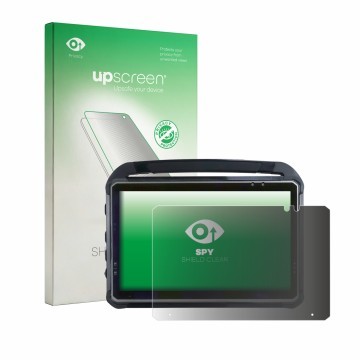 Parte frontale di una confezione del prodotto con il logo del marchio upscreen. Accanto è raffigurato il dispositivo DT Resear