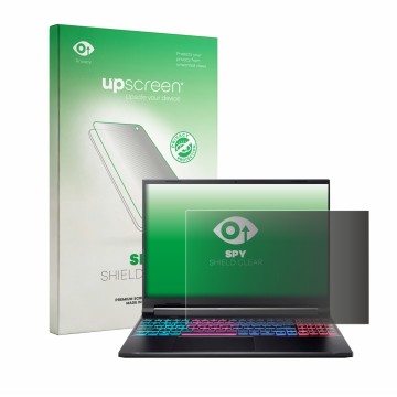 Parte frontale di una confezione del prodotto con il logo del marchio upscreen. Accanto è raffigurato il dispositivo Acer Nitr