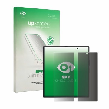 Face avant d’un emballage produit avec le logo de la marque upscreen. À côté, l’appareil Samsung Galaxy Z Fold 8 Ultra (Affich