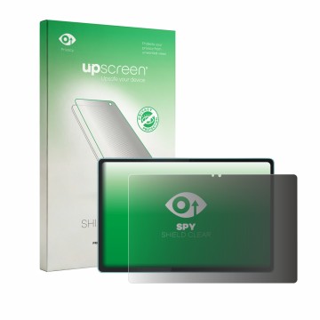 Parte frontal de un envase de producto con el logotipo de la marca upscreen. Al lado se muestra el dispositivo Motorola Moto P