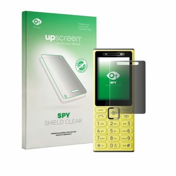 Parte frontale di una confezione del prodotto con il logo del marchio upscreen. Accanto è raffigurato il dispositivo Nokia 200
