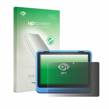 Vorderseite einer Produktverpackung mit dem Markenlogo upscreen. Daneben ist das Gerät Amazon Fire HD 8 Kids Pro 2024 (12. Gen