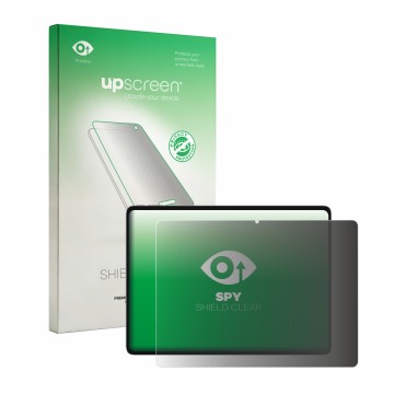 Parte frontal de un envase de producto con el logotipo de la marca upscreen. Al lado se muestra el dispositivo Teclast ArtPad 