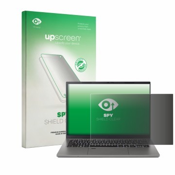 Parte frontale di una confezione del prodotto con il logo del marchio upscreen. Accanto è raffigurato il dispositivo Acer Trav