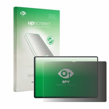 Face avant d’un emballage produit avec le logo de la marque upscreen. À côté, l’appareil Huawei MatePad Pro 12 2026 est représ