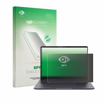 Vorderseite einer Produktverpackung mit dem Markenlogo upscreen. Daneben ist das Gerät ASUS ExpertBook B3 Gen 2 B3405 mit dem 