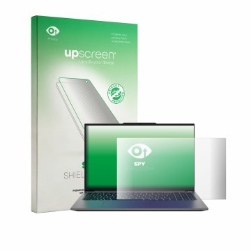 Vorderseite einer Produktverpackung mit dem Markenlogo upscreen. Daneben ist das Gerät Medion Avantum 15 S2 mit dem zugehörige