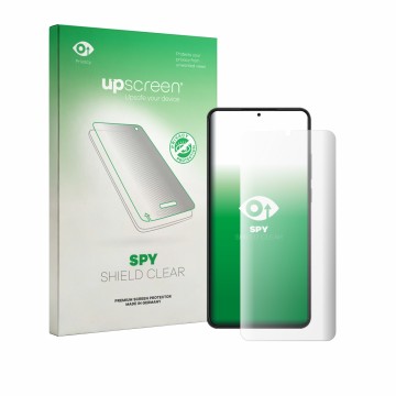 Vorderseite einer Produktverpackung mit dem Markenlogo upscreen. Daneben ist das Gerät Itel A300 Plus mit dem zugehörigen Disp
