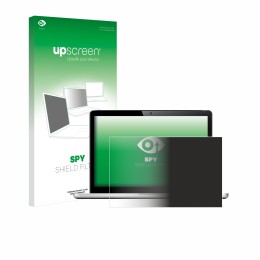 Parte frontal de un envase de producto con el logotipo de la marca upscreen. Al lado se muestra el dispositivo con su protecto