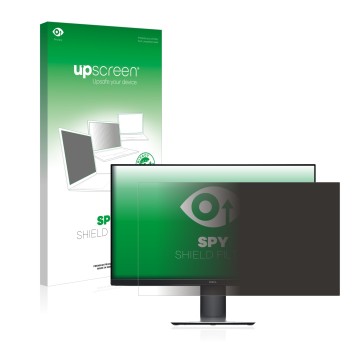 Face avant d’un emballage produit avec le logo de la marque upscreen. À côté, l’appareil Dell P2719H est représenté avec la pr