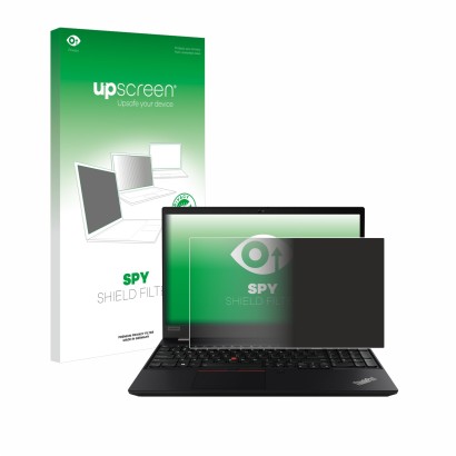 Face avant d’un emballage produit avec le logo de la marque upscreen. À côté, l’appareil Lenovo ThinkPad P14s est représenté a
