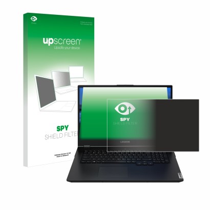 Parte frontale di una confezione del prodotto con il logo del marchio upscreen. Accanto è raffigurato il dispositivo Lenovo Le