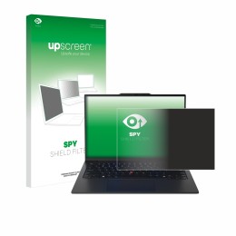 Face avant d’un emballage produit avec le logo de la marque upscreen. À côté, l’appareil Lenovo ThinkPad X1 Carbon Gen 12 14