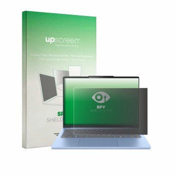 Vorderseite einer Produktverpackung mit dem Markenlogo upscreen. Daneben ist das Gerät Lenovo IdeaPad Slim 5 Gen 10 13