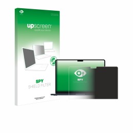 Vorderseite einer Produktverpackung mit dem Markenlogo upscreen. Daneben ist das Gerät Apple MacBook Air 13