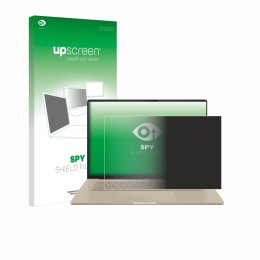 Face avant d’un emballage produit avec le logo de la marque upscreen. À côté, l’appareil ASUS ZenBook A16 UX3607 est représent